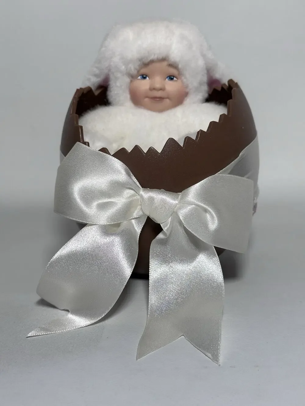 Anne Geddes Baby Bunny in Chocolate Easter Egg Figurine Collectible Easter